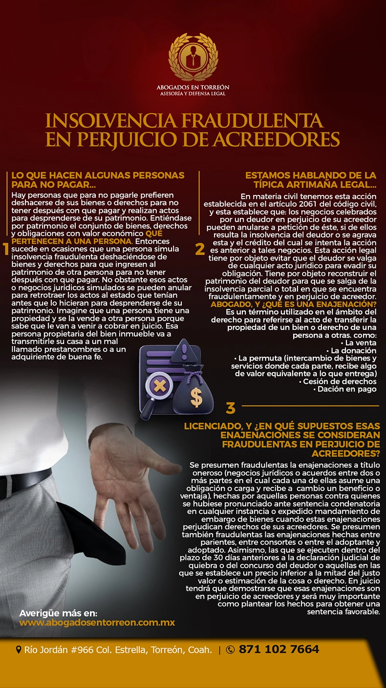 insolvencia fraudulenta en perjuicio de acreedores